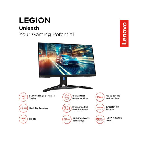 Lenovo Legion R25f-30 24 inch Gaming Monitor | FHD, 1080p, 240Hz, VA, 0.5ms, HDMI, DP | AMD Freesync Premium | PS5, Xbox, PC screen