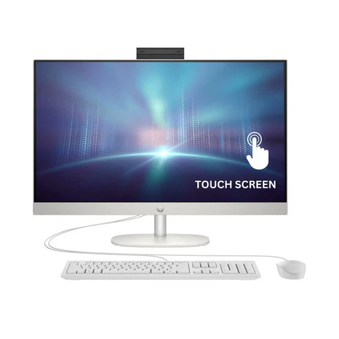 2024 Newest HP All-in-One 27-inch Desktop, 13th Generation Intel Core i7-1355U Processor|16GB DDR4 RAM|1TB M.2 SSD|Intel® Iris® Xᵉ Graphics| 27" FHD Display | Touch Screen | Windows 11 Pro (Shell white)