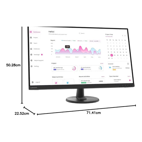 Lenovo D32-40 32 Inch PC Monitor | FHD, 1080p, 60Hz, 5ms, HDMI, DP