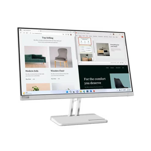 Lenovo L27e-40 27" VA Full HD 100Hz Anti-glare Monitor With HDMI, VGA, AMD FreeSync,Tilt Stand-Cloud Grey