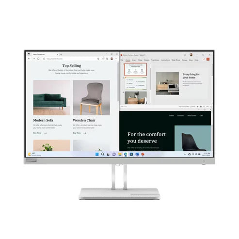 Lenovo L27e-40 27" VA Full HD 100Hz Anti-glare Monitor With HDMI, VGA, AMD FreeSync,Tilt Stand-Cloud Grey