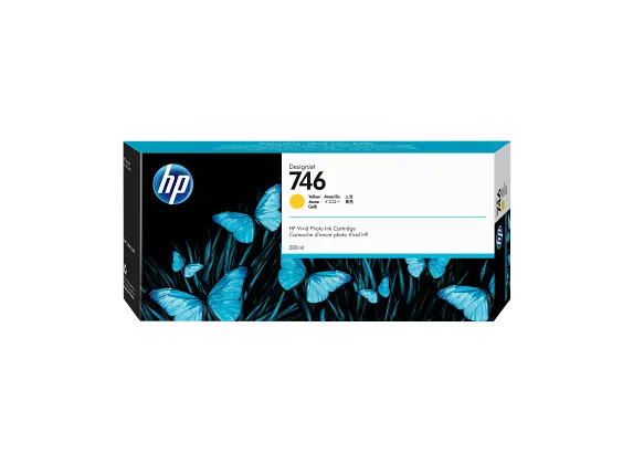 HP 746 300-ml Yellow DesignJet Ink Cartridge - front view